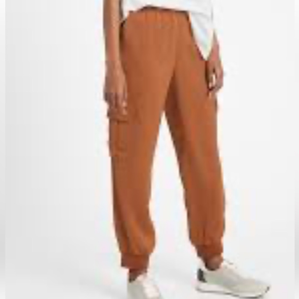 Banana Republic XS satin jogger pants. Copper  color/gathered waist/ribbed ankle